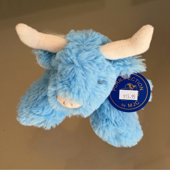 Vintage Other - PURRFECTION by MJC 8" Blue Bull Plush Stuffed Animal Toy NWT 90s Vintage